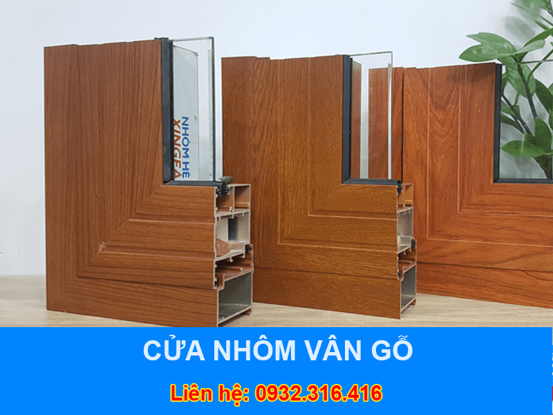 giá cửa nhôm Xingfa vân gỗ