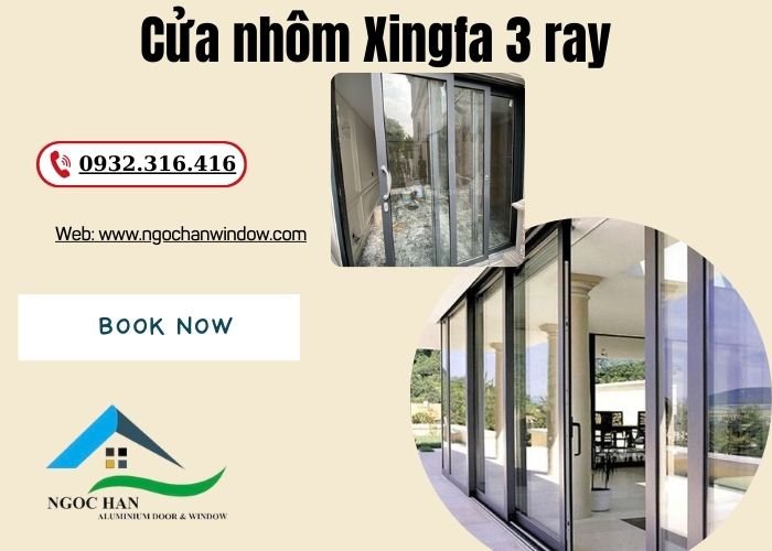 cửa nhôm Xingfa 3 ray