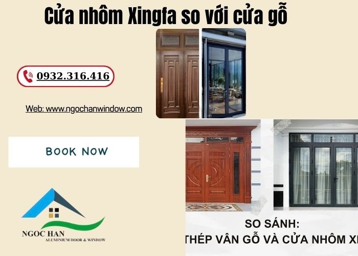 cửa nhôm Xingfa so với cửa gỗ