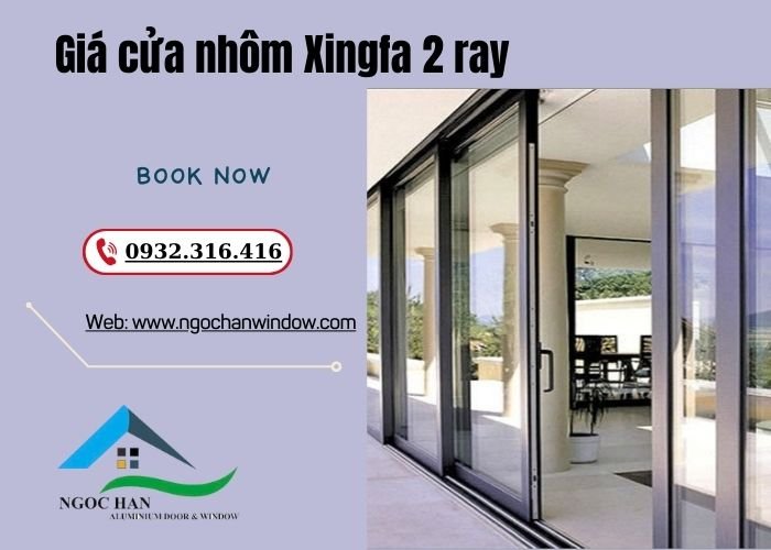 giá cửa nhôm Xingfa 2 ray