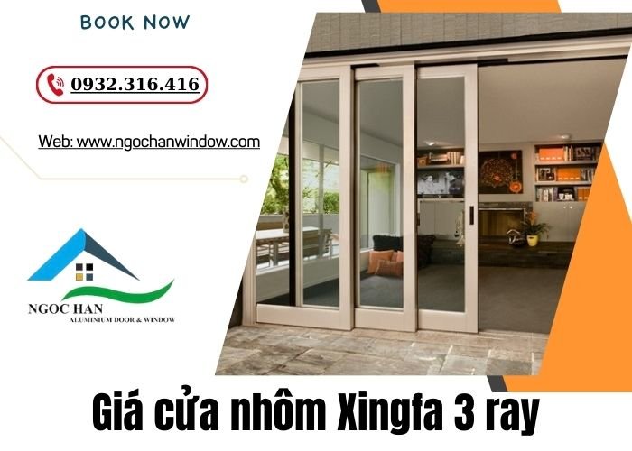 giá cửa nhôm Xingfa 3 ray