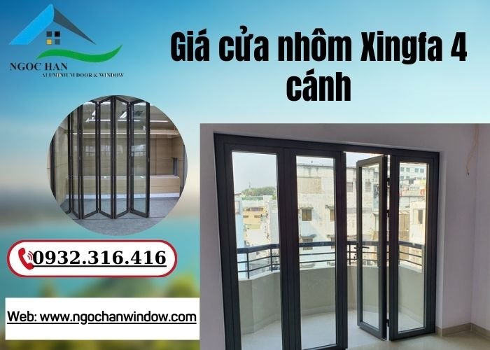 giá cửa nhôm Xingfa 4 cánh