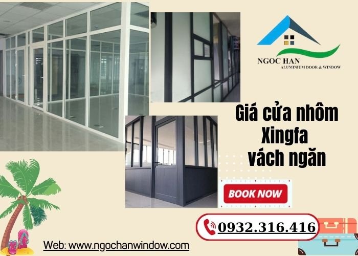 giá cửa nhôm Xingfa vách ngăn